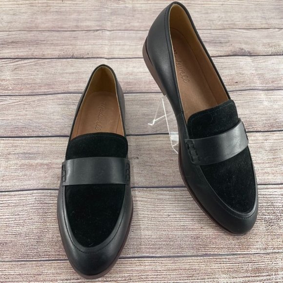 Madewell Shoes - Madewell Size 9 Black Suede Leather Alex Slip On Loafers